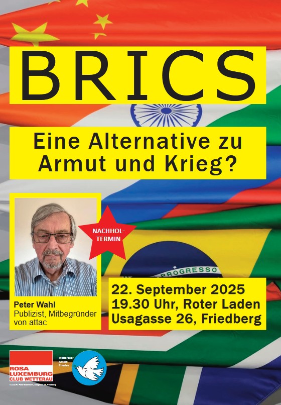 BRICS - eine Alternative zu Armut und Krieg? 1 10 2025 Palaestina